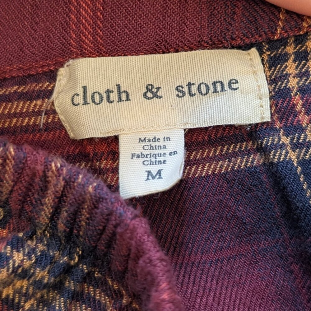 Cloth & Stone Red Plaid Off-Shoulder Top - Picture 6 of 7